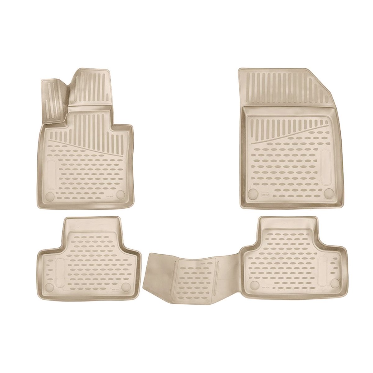 Volvo XC60 Floor Mats - Omac - Rubber TPE 4 Pcs - Beige - 2018-2025
